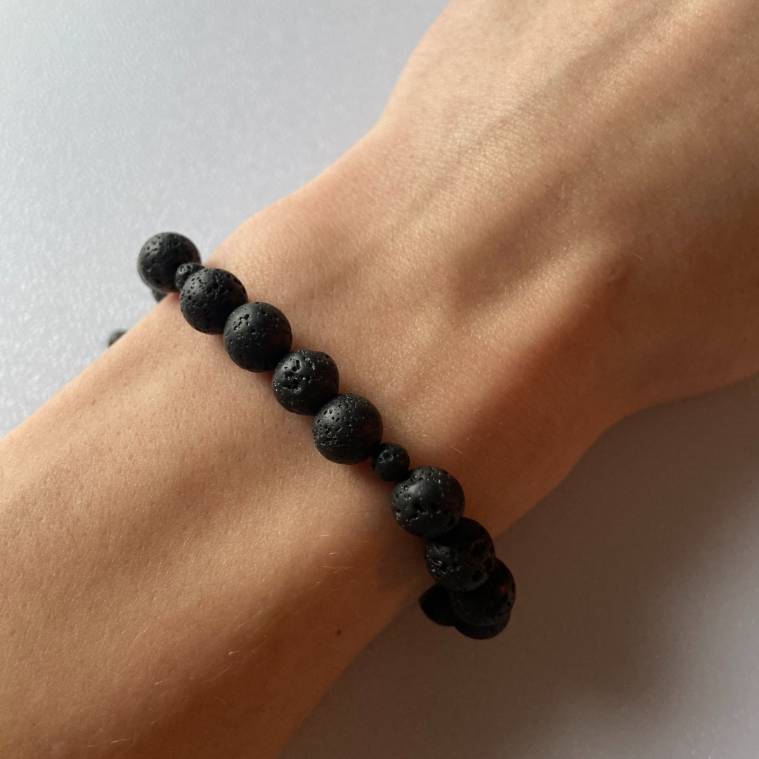 Blackout Lava Bead Bracelet