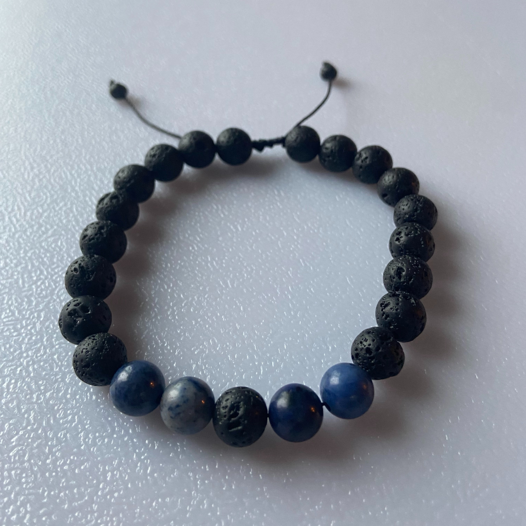 Dumortierite Lava Bead Bracelet