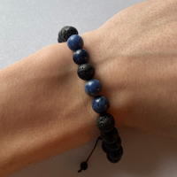 Dumortierite Lava Bead Bracelet