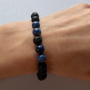 Dumortierite Lava Bead Bracelet