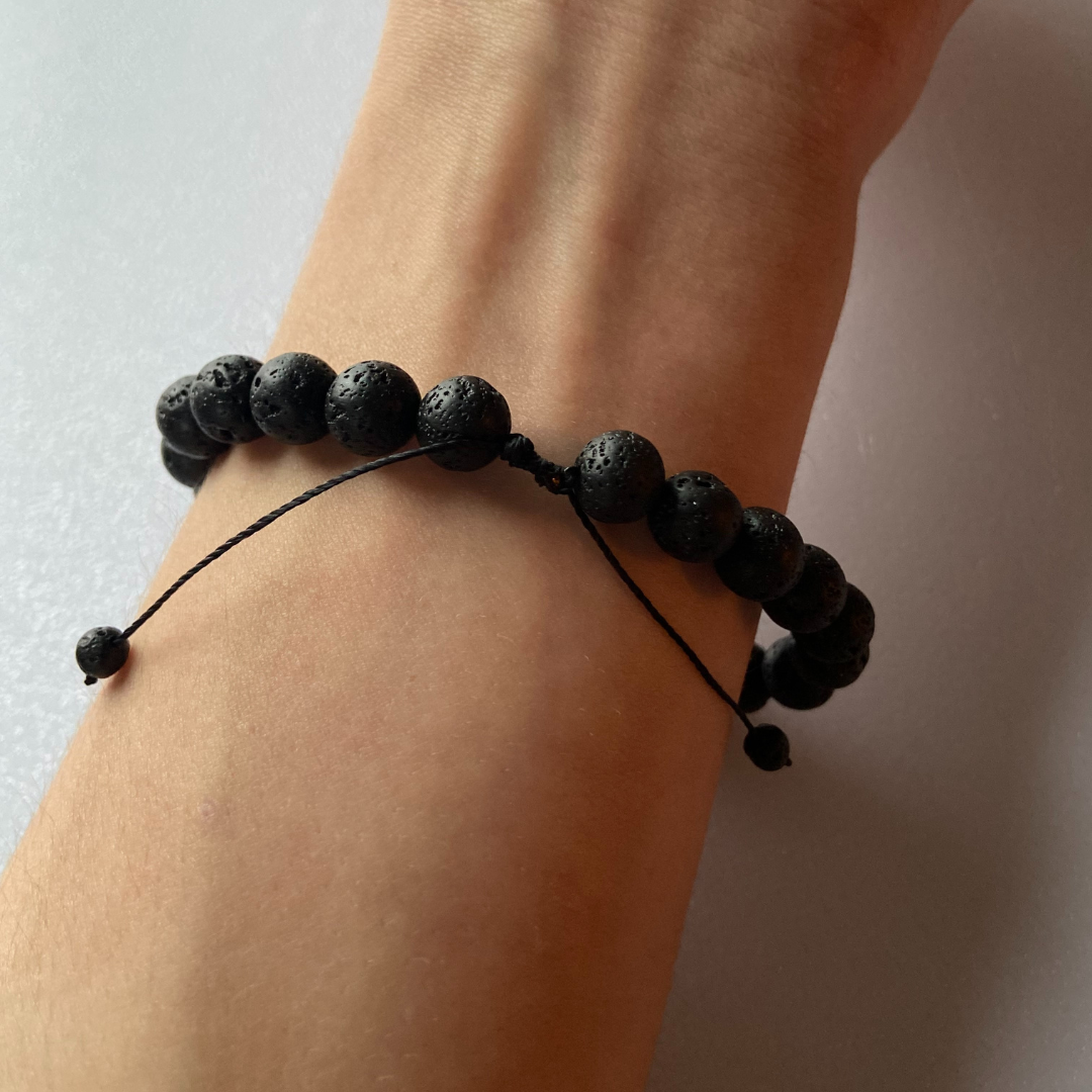 Dumortierite Lava Bead Bracelet