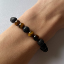 Tiger Eye Lava Bead Bracelet