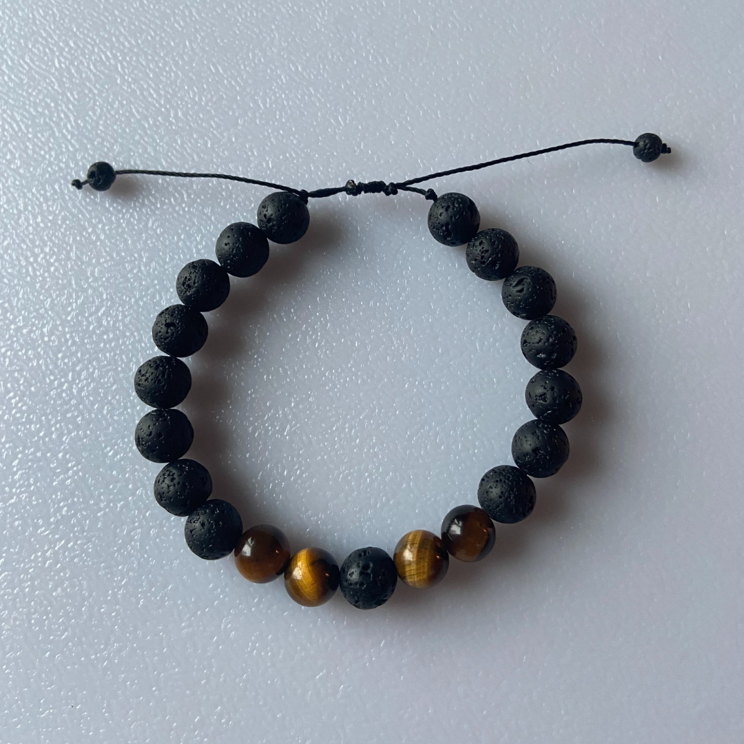 Tiger Eye Lava Bead Bracelet