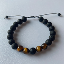 Tiger Eye Lava Bead Bracelet